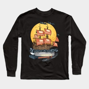 Free internet. Pirate ship. Long Sleeve T-Shirt